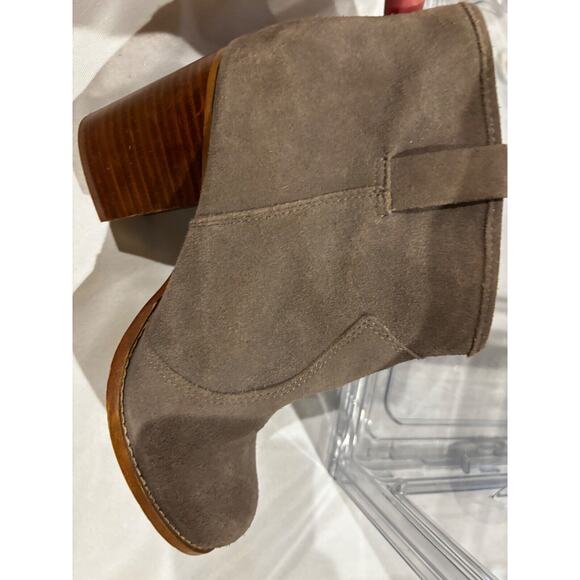 Splendid Women Suede block heel Booties Sz 8 gray Round Toe‎ cowgirl capsule - Picture 5 of 8